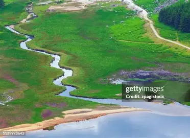 <p>Where the river stops flowing on land and meets the sea</p>