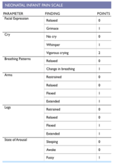 <p>Newborn and infant pain score </p><p>0 is normal</p>