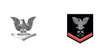 <p>One eagle above one chevron</p>