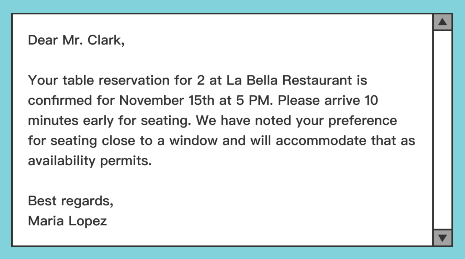 <p><span>What will the restaurant try to provide?</span></p>