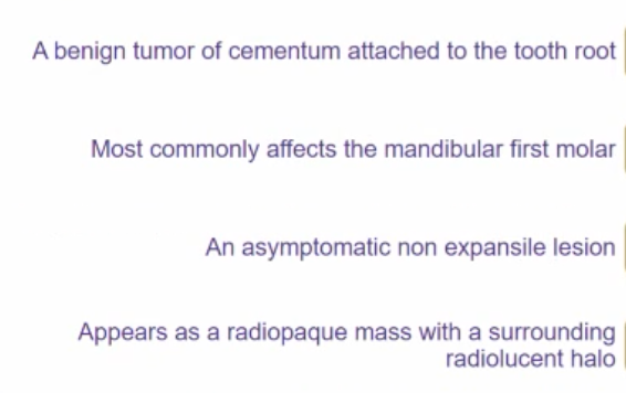<p>which of the following about CEMENTOBLASTOMA is FALSE: </p>