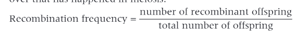 <p>Measure of the amount of crossing over that has happened in meiosis</p>