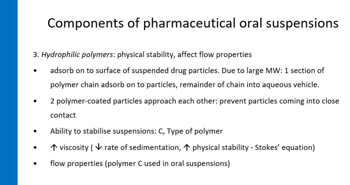<p>what are the usual components of oral suspensions </p>