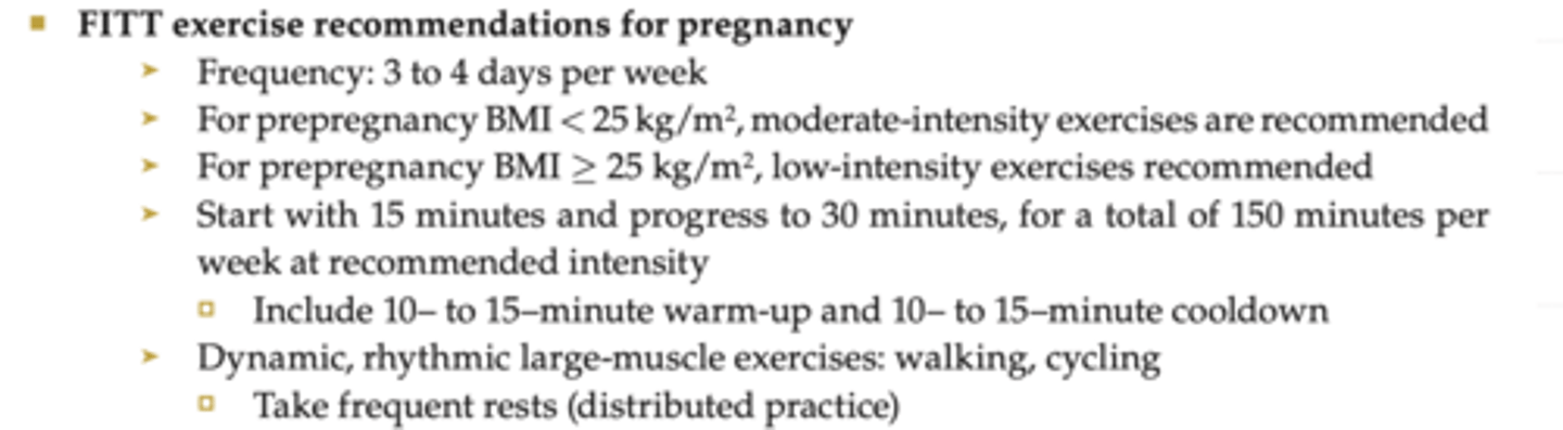 <p>➤ Postural education and exercises</p><p>Stretch and strengthen appropriate muscles</p><p>➤ Pelvic stabilization exercises</p><p>➤ Pelvic floor muscle exercises</p><p>➤ Focus on strengthening trunk flexors, hip extensors, and pelvic floor muscle</p><p>➤ Ankle pumps for late-stage pregnancy; elevate legs to assist in venous return</p><p>➤ Progress from gravity-assisted to standing positions as strength and awareness increase</p>