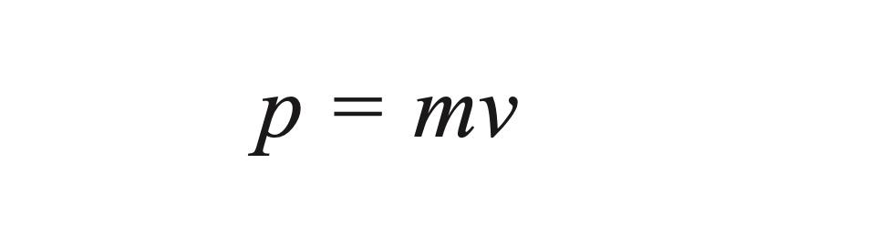 <p>p = mv</p>