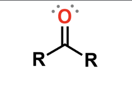 <p>carbonyl group, 2 carbons bonded to the C=O</p>