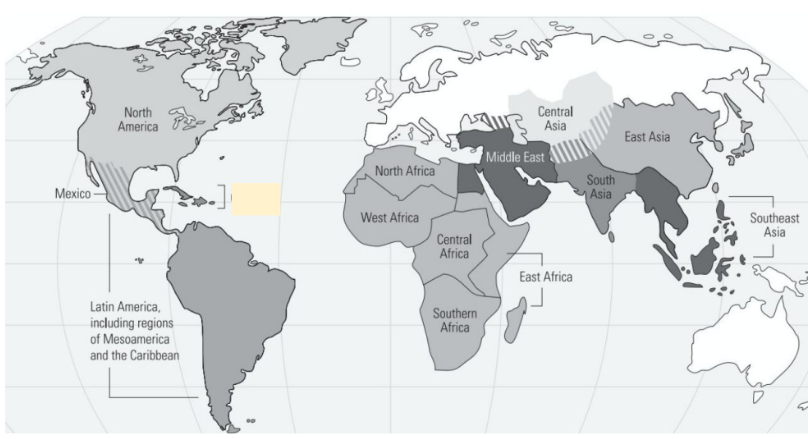 <p>What is the covered Region?</p>