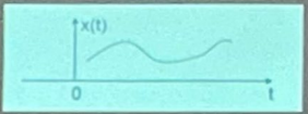 <ul><li><p>Represented by x(t)</p></li><li><p>Continuous and real in domain and range</p></li></ul><p></p>