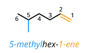 <p>molecule with at least one carbon-carbon double bond</p><p>“-ene”</p>