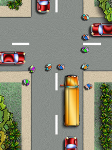<p>When a school bus stops to load or unload children, vehicles traveling in the same direction as the bus must:</p>