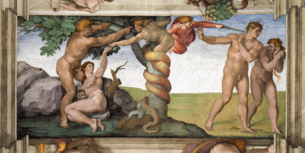 <p>Michelangelo “The Fall and Expulsion from the Garden of Eden” (1508-12)</p>