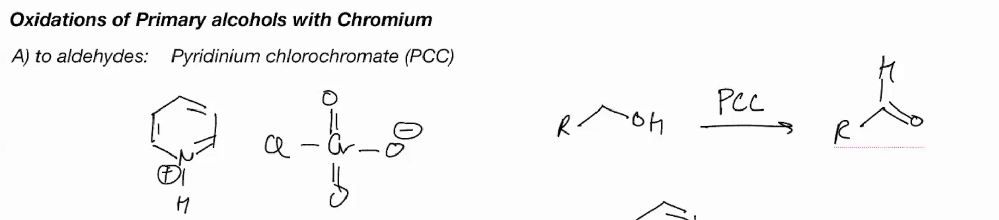 <p>Oxidations of primary OH with Chromium (PYRIDINIUM CHLOROCHROMATE) - PPC</p>