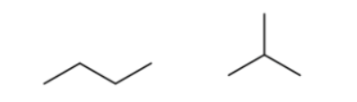 <ul><li><p>different compounds with the same molecular formula but a different connectivity</p></li><li><p>both are C4H10 </p></li></ul><p></p>