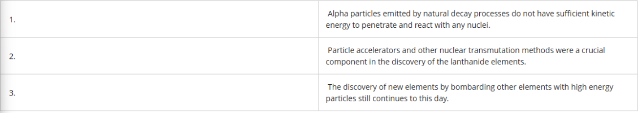 <p>Which of the following statements concerning nuclear bombardment and transmutation is/are correct?</p>
