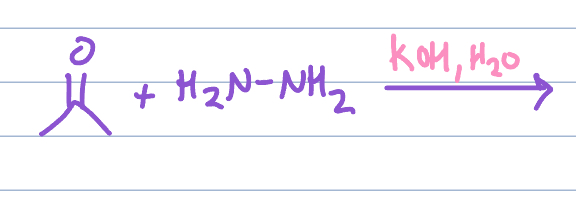 <p>Ketone + hydrazine</p>
