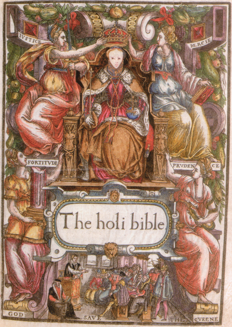 <p>1568 - Bishops Bible (All Facts) </p>