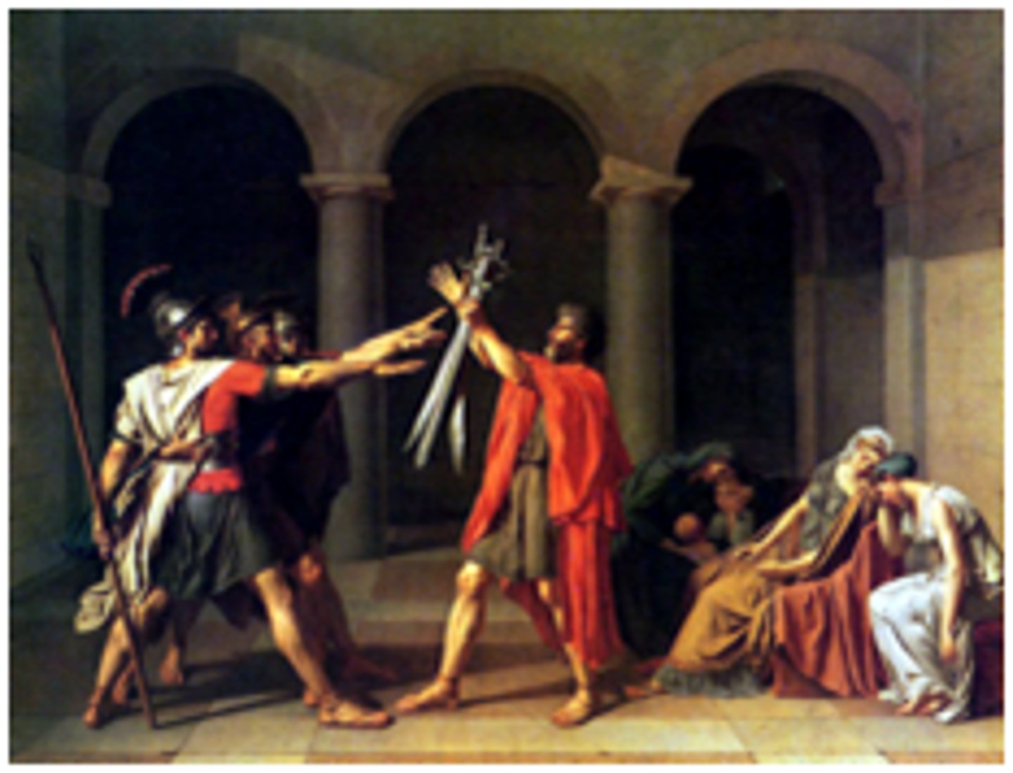<p>- Neo-Classicism painter</p><p>- art reflect republican ideals and became the master of ceremonies for the new French government(after the revolution)</p><p>- Oath of Horatii(1784)</p><p>- became the court painter of Napoleon; propaganda</p>
