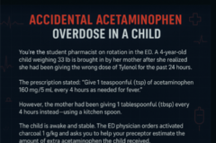 <p>How many milligrams of acetaminophen did the child receive per dose based on what was administered?</p>