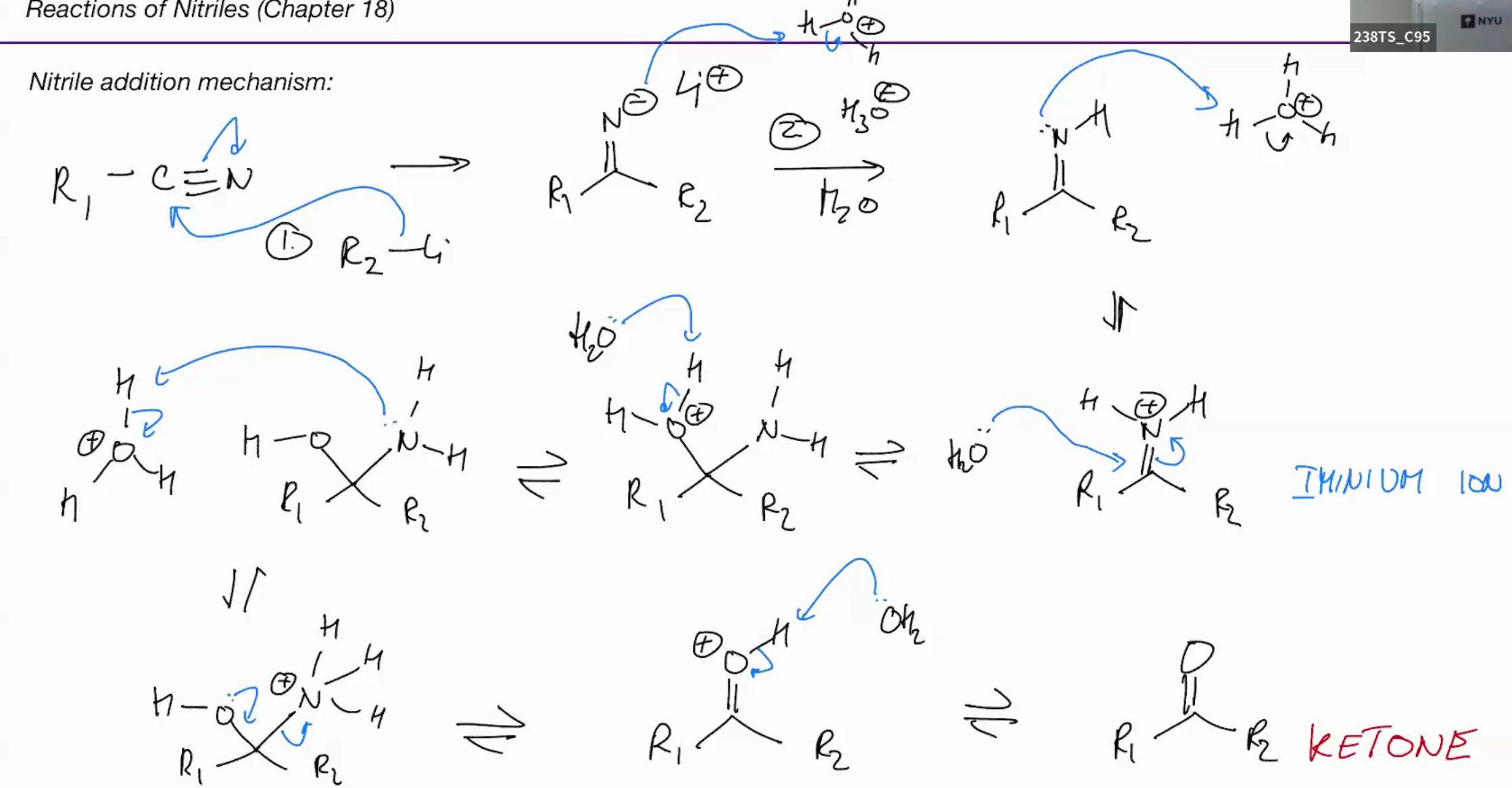 <p>mechanism <br>Reagaents - r-li and h3o h20</p>