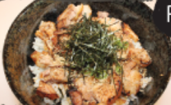 <p><span>Steamed rice bowl topped w/ chopped pork belly, green</span><br><span>onion, soy sauce, kizami nori, furikake, with small udon broth</span></p>