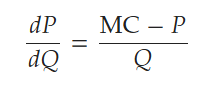 <p>-By showing that MC = AC always has the same sign as the slope of the AC curve</p><p>-Differentiating by Q reveals this:</p><p>dP/dQ = d/dQ(C(Q)/Q) - k/Q<sup>2</sup></p><p>-Because the differential of C(Q)/Q = [MC-AC]/Q and k/Q = P - AC:</p><p>dP/dQ = (MC-AC)/Q - (P-AC)/Q</p><p>Which neatly simplifies to this. </p><p>-This equation states that, when the slope reaches it minimum, MC must equal P. Boom. </p>
