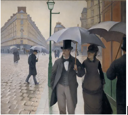 <p><span style="background-color: transparent;">Paris Street; Rainy Day depicts the wide boulevards and orderly urban space created by Haussmann’s redesign of Paris. The painting emphasizes modern features such as broad streets, uniform buildings, and regulated pedestrian movement. Urban studies scholars view it as a representation of the new bourgeois urban lifestyle produced by modernization. At the same time, Haussmann’s planning displaced working-class communities and created more controlled, surveillable urban spaces. ALSO shows how sewers allowed for non-flooded streets.&nbsp;</span></p>