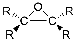 <p>Alkene turns into 3 membered addition of Oxygen</p>