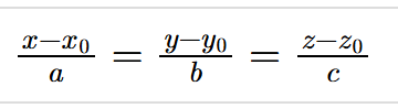 <p><span>the set of equations </span>𝑥=𝑥0+𝑡⁢𝑎,<span> </span>𝑦=𝑦0+𝑡⁢𝑏,<span> and </span>𝑧=𝑧0+𝑡⁢𝑐<span> describing the line with direction vector </span>𝐯=〈𝑎,𝑏,𝑐〉<span> passing through point </span>(𝑥0,𝑦0,𝑧0)</p>