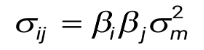 <p><span>beta A x beta B x market variance</span></p>