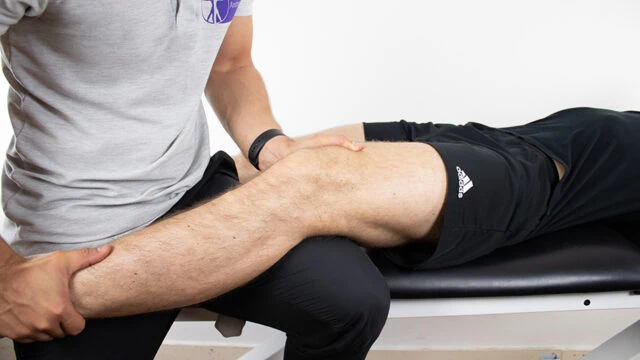 <p>positive test: increased laxity, decreased quality of endpoint, and/ or pain compared w/ uninvolved limb</p><p>implications: in complete extension - LCL sprain, lateral joint capsule, and cruciate ligaments, and related structures indicating possible rotational instability of joint; distal femoral epiphyseal fracture, in 25° flexion - LCL sprain</p>