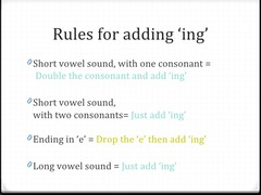 <p>"-ing" form with helping verb; example: is practicing</p>