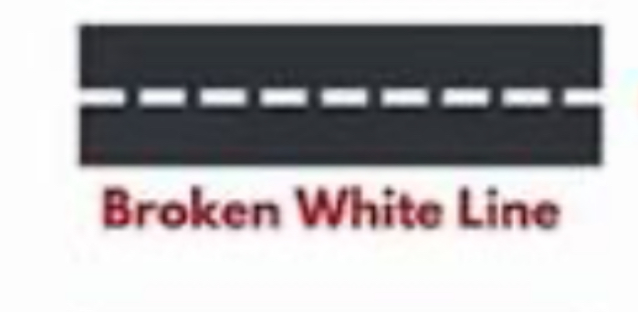 <p>Broken white line </p>