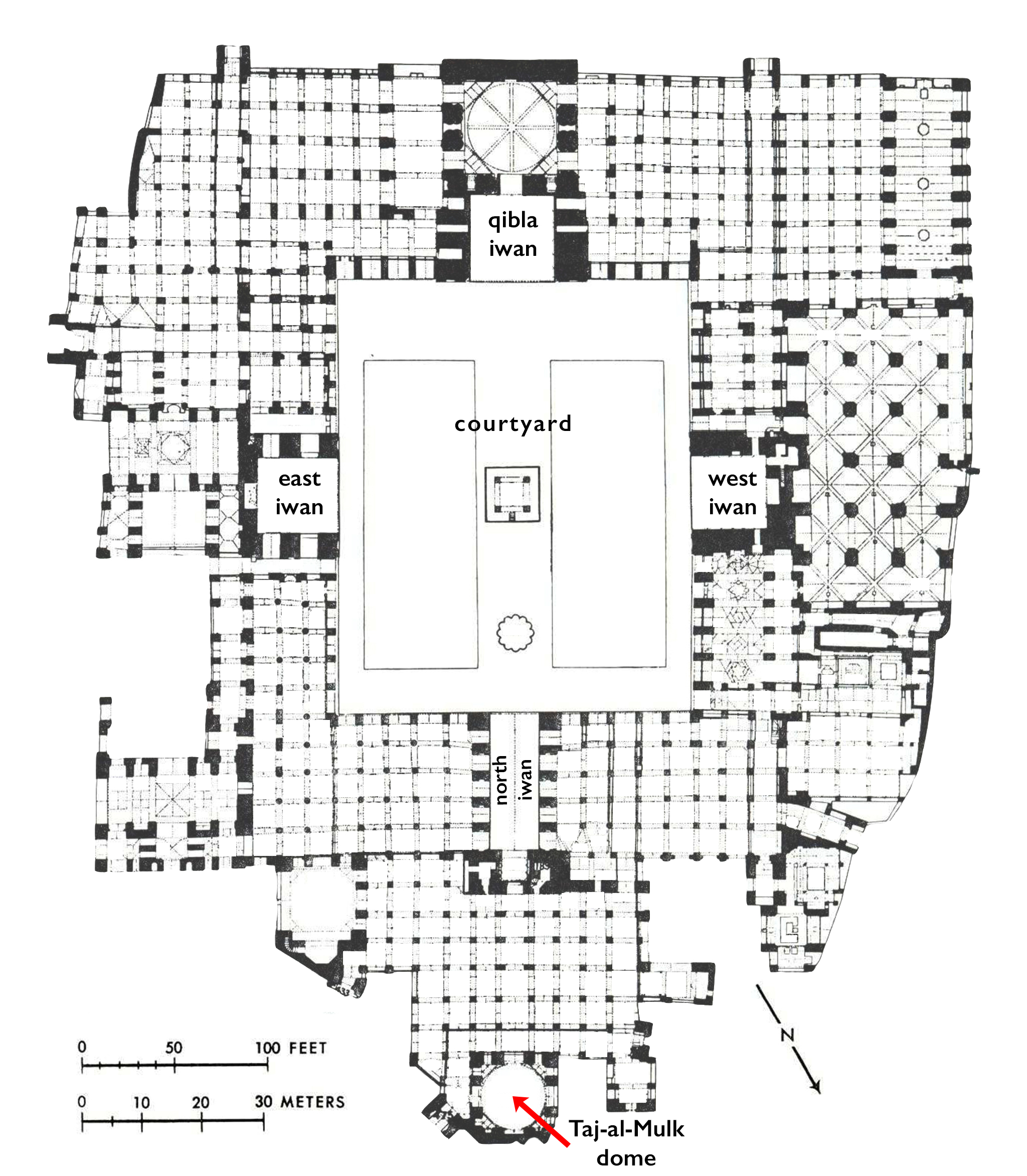 <p>Isfahan, Iran (10.15), Four-iwan mosque plan; key Islamic architectural development.</p>
