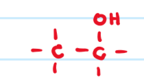 <p>ends in “ol”</p><p>example: ethanol </p><p>general form: R-OH</p>