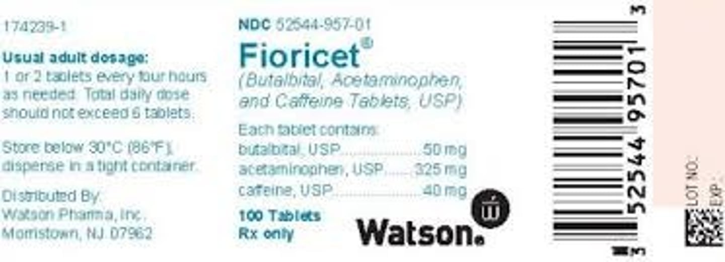 <p>Generic Name: Butalbital+acetaminophen+caffeine</p><p>Therapeutic Class: Analgesic</p><p>Indication: Treats tension headaches that are caused by muscle contractions.</p>