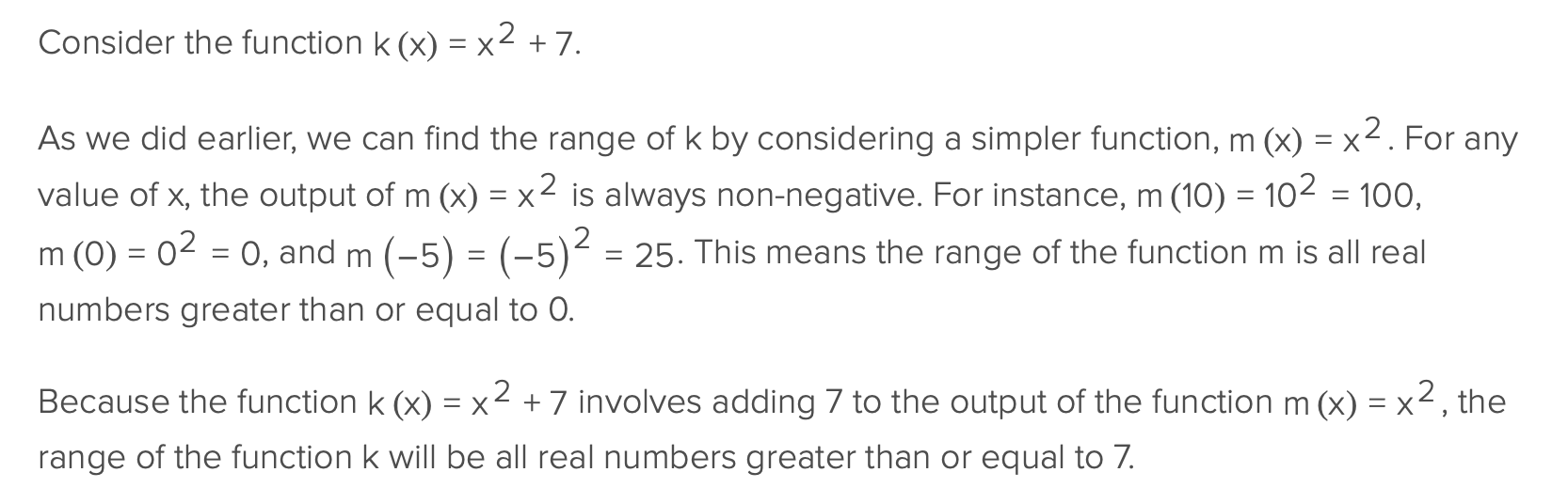 <p>f is the set of all real numbers greater than or equal to c?</p>