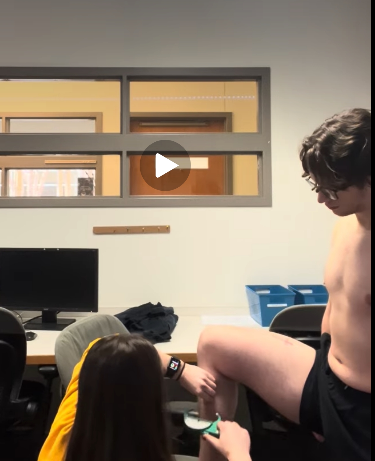 <p>vertical fold, at maximum circumference of calf on midline of MEDIAL BORDER ON RIGHT LEG</p>