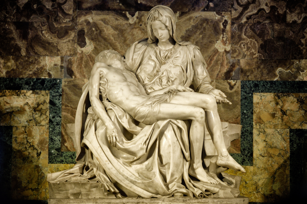 <p><span style="background-color: transparent;"><strong>Madonna della Pietà</strong>, <em>Michelangelo&nbsp; </em>(Italian Renaissance)</span></p>