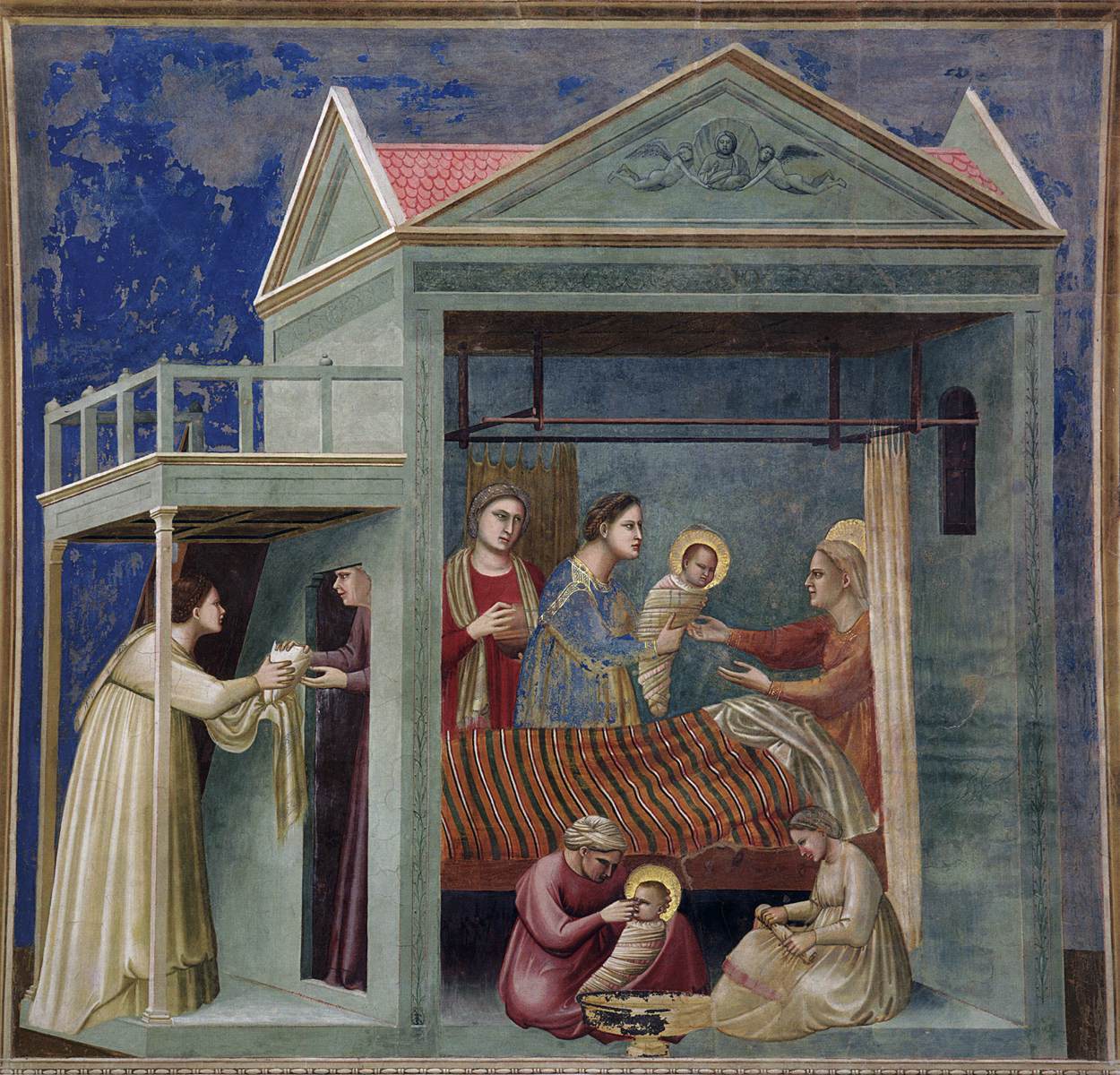 <ul><li><p>Depicts the namesake Galilean-Jewish woman who was born (and lived her whole life) without Original Sin</p></li></ul><p></p>