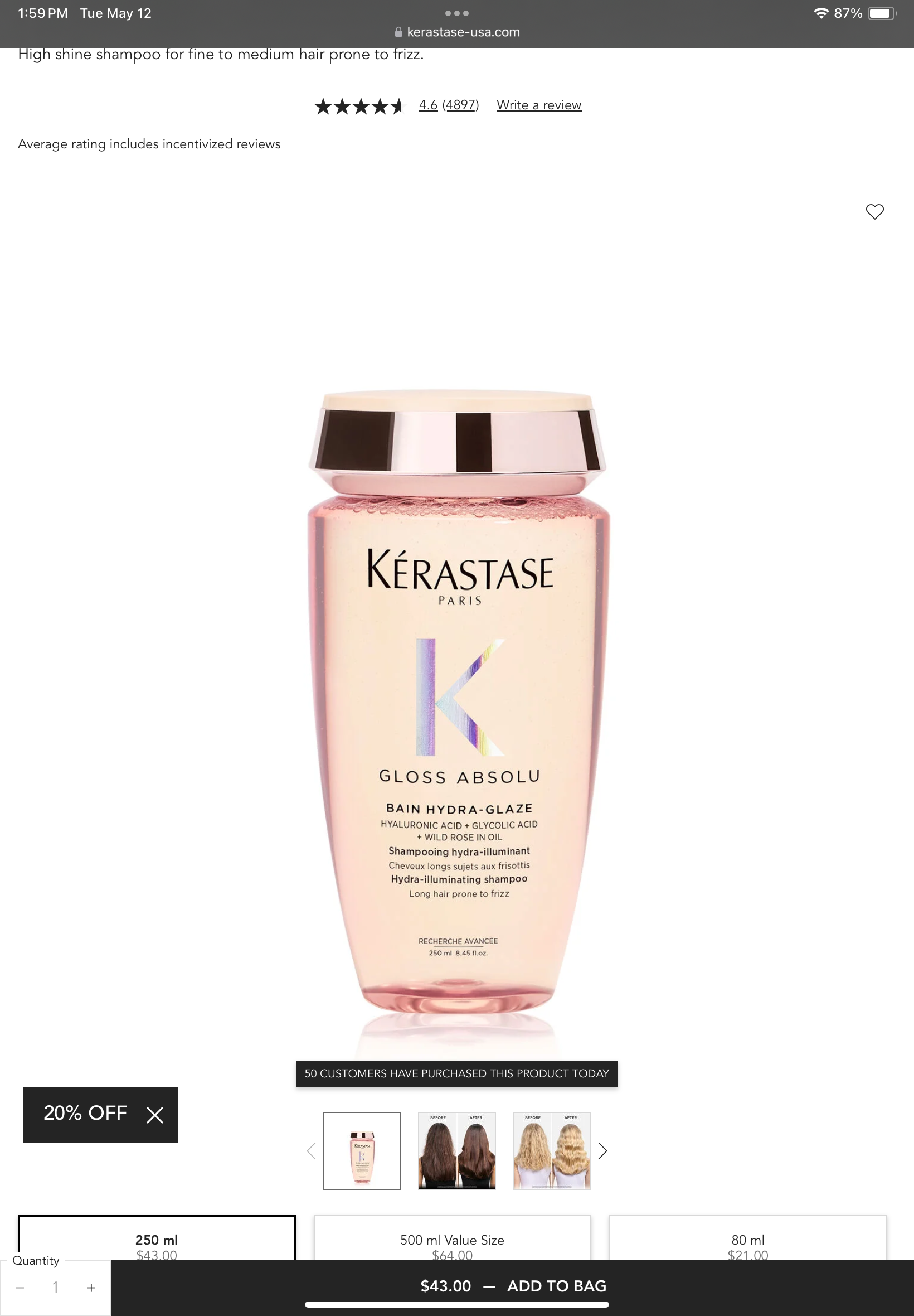 <p>gloss absolu Bain hydra glaze</p>