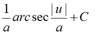 <p><span>1/a arcsec|u/a| + c</span></p>