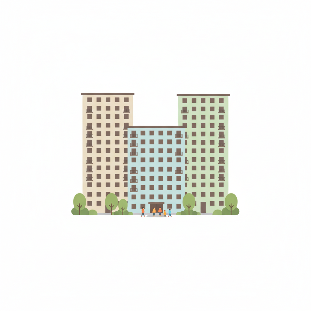 <p>khu chung cư<br><br>マンションにすんでいます。</p>