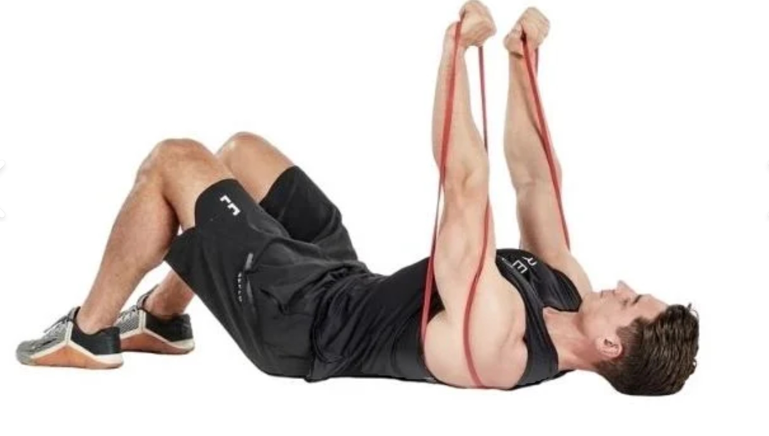 <p>Chest Press: handles below clavicle </p><p>Primary: pectoralis major</p><p>secondary: anterior delt and triceps brachii</p><p>Progression: barebell bench press</p><p>Regression: lay on band and push up</p>