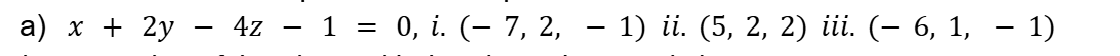 <p><span style="background-color: transparent;">Determine whether each point lies in the plane</span></p>