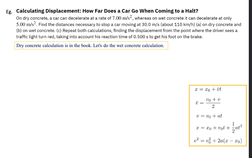 <p>What is the driver’s reaction time in the example?</p>