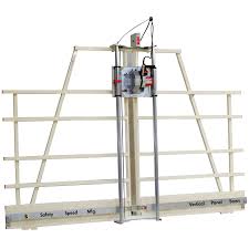 <p>Large woodworking saw used for cutting sheet goods like plywood and panels into smaller, manageable sections.</p>