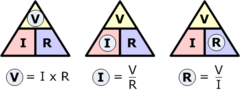 <p>I=V/R</p>