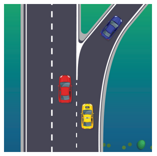 <p>What do shorter dashed white lines mean?</p>