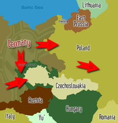 <p>Hitler's expansionist theory based on a drive to acquire "living space" for the German people; thought that Germans needed more space and could take it from other people</p>