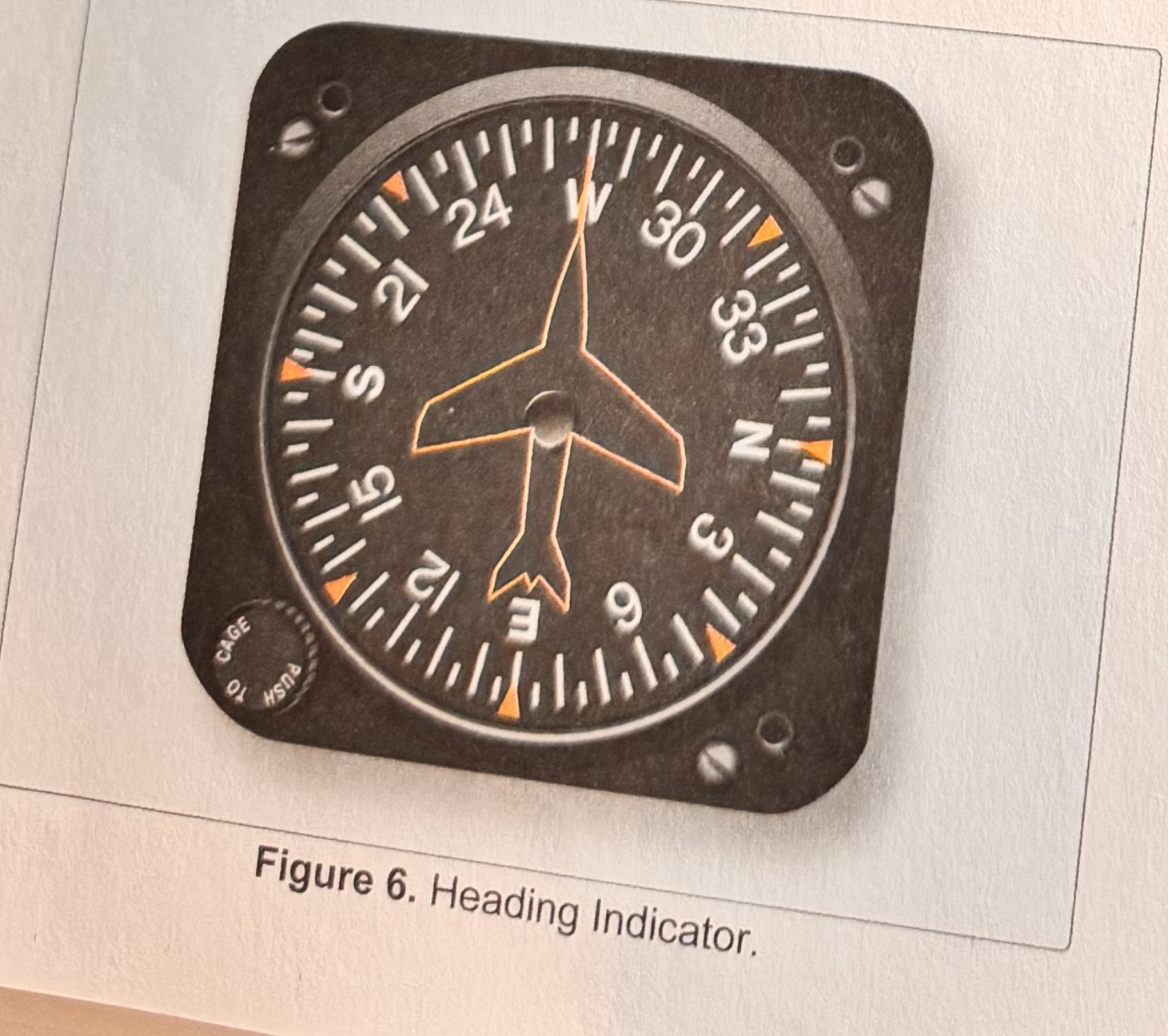 <ol start="49"><li><p>(Refer to Figure 6 below.) To receive accurate indications during flight from a heading indicator, the instrument must be</p></li></ol><p></p>